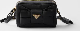 Prada Mini Re-Nylon and nappa leather shoulder bag with bow