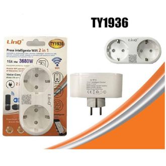 Trade Shop Trade Shop Traesio - Linq - Presa Intelligente Spina Corrente Wifi 2in1 Domotica Android Ios 16a 3680w Ty1936