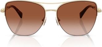 Michael Kors Dorado Beach 57mm Square Sunglasses in Gold Shiny /Dark Brown at Nordstrom