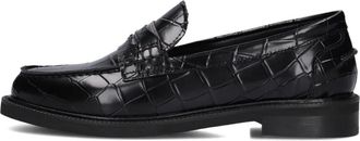 Stefano Lauran Zwarte Leren Loafers voor Vrouwen - Dames - Loafers - Zwart - 41 EU - Wol - Schoenen
