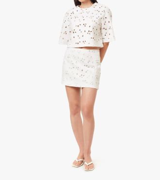 Habitual Embroidered Mini Skirt In White