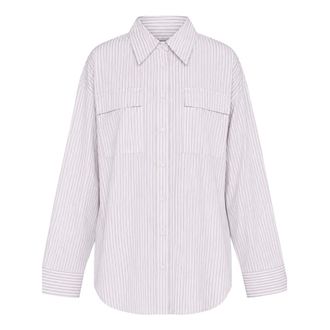 Akep Camicia oversize a righe - - Blouses & Shirts - Donna - Rosa - M
