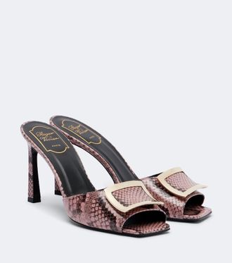 Roger Vivier Trompette snake-print leather mules
