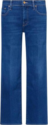 Mother Womens The Mid-Rise Rambler Zip Flood Jeans, Pinkies Up