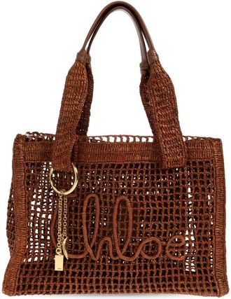 Chlo&eacute; Summer Banana East-West Tote - Dames - Shoppers - Bruin - ONE Size - Leer - Tassen