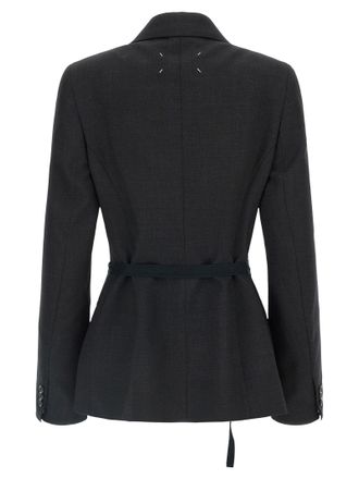 Maison Margiela Wool Wrap Blazer - Black