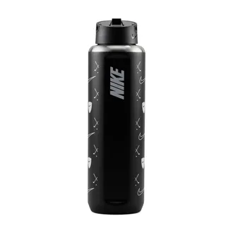 Nike Recharge Stainless-Steel Straw Bottle (32oz) in Black | N1013814-091
