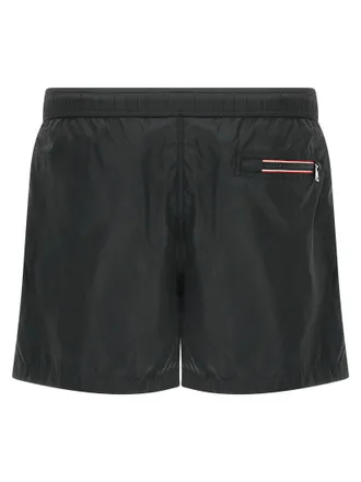 Moncler Logo Patch Swim Shorts - Black