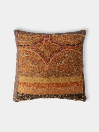 By Walid 19th-Century Napoleon III Aubusson Tapestry Linen and Cotton Cushion (15.5in/40cm)