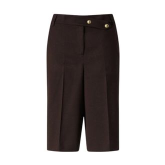 Pinko Pinko - Bermuda van stretchwolmix - Dames - Korte broeken - Bruin - Maat: L Wol