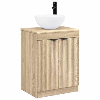 vidaXL Juego De Muebles De Ba&ntilde;o Roble Sonoma Madera De Ingenier&iacute;a Vidaxl