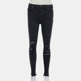 J Brand Dement Black Denim Distressed Alana Jeans