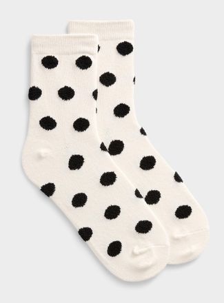 Simons Womens Plush large-dot socks