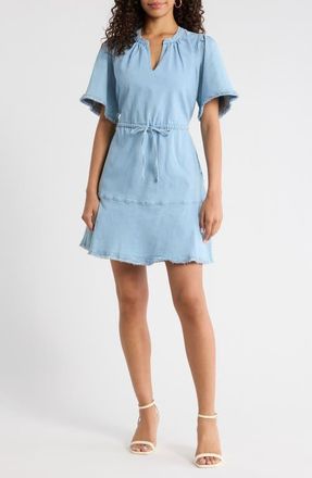 Sugarlips Gabriella Denim Nimmy Fringe Dress in Light Denim at Nordstrom, Size X-Small