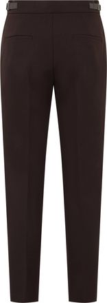 Max Mara Womens Trousers With Pleats Ebony Virgin Wool Tapered