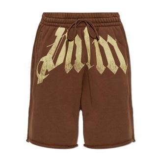 Palm Angels Logo Shorts - Heren - Korte Broeken - Bruin - M - Katoen - Korte Broeken