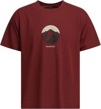 Montbell Grafisch T-shirt met Berglandschap - Heren - T-shirts - Rood - M - Tops