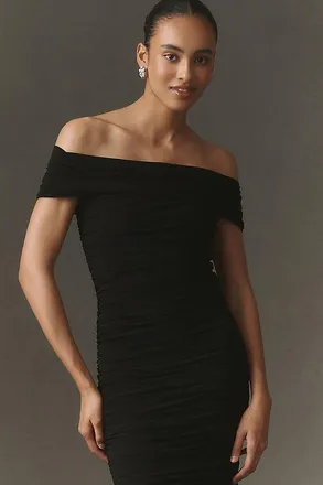 Norma Kamali Shirred Fishtail Gown