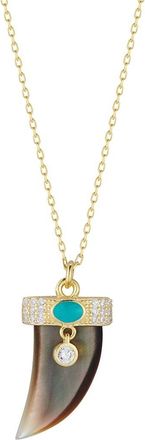 Sphera Milano Dnu 0 Units Sold Sphera Milano 14K Over Silver Pearl Cz Horn Necklace