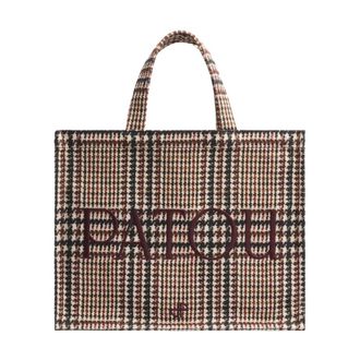 Patou Handbags, female, Brown, ONE SIZE, Medium Tote Bag - Prince of Wales