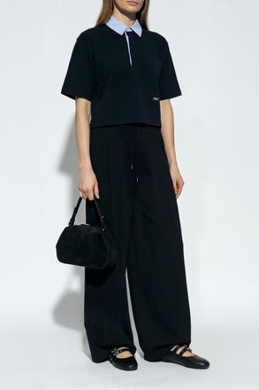 Stella McCartney Polo With Logo, Womens, Navy Blue