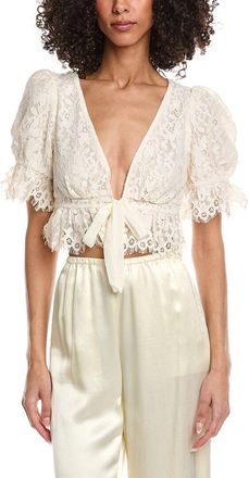 AFRM Afrm Wayla Lace Tie Front Top