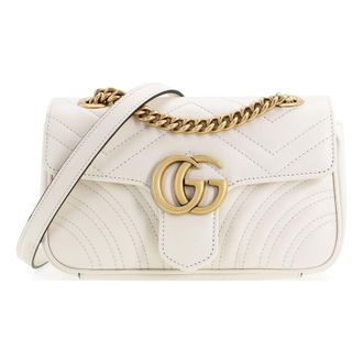 Gucci (WMNS) Gucci GG Marmont Series mini Leather Clutch White 446744-DTDIT-9022