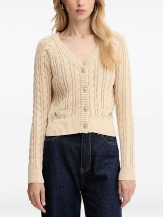 Guess Co button-up cable-knit cardigan - Neutrals