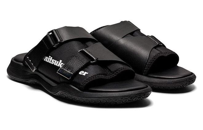 Onitsuka Tiger Ohbori Slider Stylish Sports Black Sandals 1183B499