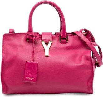 Saint Laurent Pre-owned Handbags, female, Pink, Size: ONE SIZE Pre-owned Vintage Leather Tote