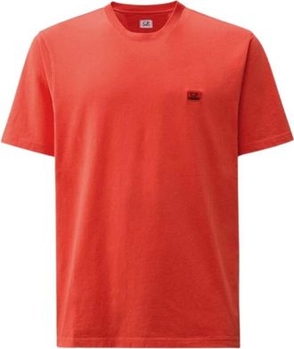 C.P. Company Logo Patch Tee in katoen - Heren - T-shirts - Oranje - S - Katoen - Tops
