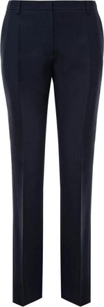 Valentino Garavani Wollen broek met zijde - Dames - Slim Fit Broeken - Blauw - L - Wol - Broeken