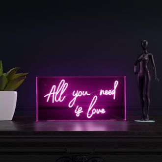 Jonathan Y Designs All You Need Is Love 23.63 X 11.75 Contemporary Glam Acrylic Box USB Operated LED Neon Light
