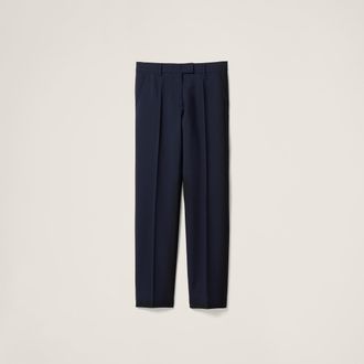 Miu Miu Kid Mohair Pants, Woman, Navy, Size 36