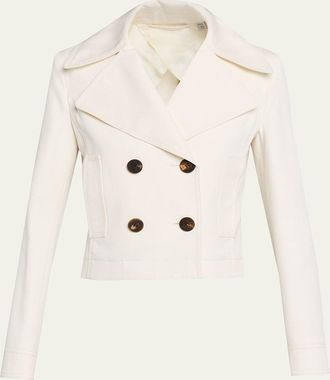 Burberry Bianca Double-Breasted Cotton Twill Short Jacket