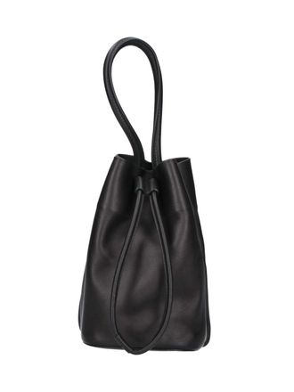 Uma Wang Black Lambskin Leather Bucket Bag