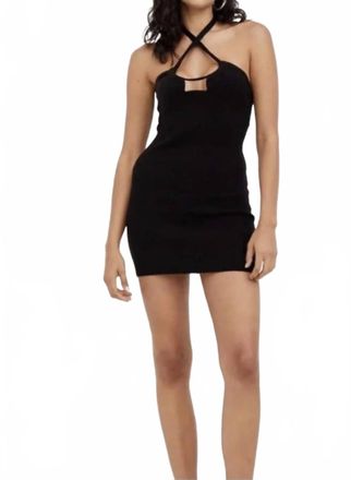 For Love & Lemons Mona Mini Halter Dress In Black