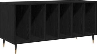 vidaXL Record Cabinet Black oak 100 x 38 x 48 cm Engineered Wood Vidaxl