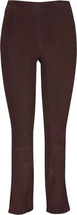 Vince Pantaloni in pelle scamosciata con spacco - Marrone