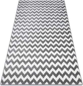 RugsX Alfombra Sketch - F561 Gris/blanco - Zigzag Grey 200x290 Cm