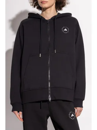 adidas by Stella McCartney Logo-Embroidered Cotton Hoodie - Black