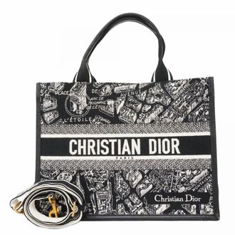 Dior Black Canvas Leather Tote Bag (Pre-Owned)