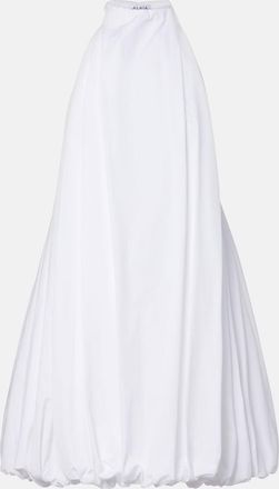Alaia Ala&iuml;a Halterneck cotton poplin minidress