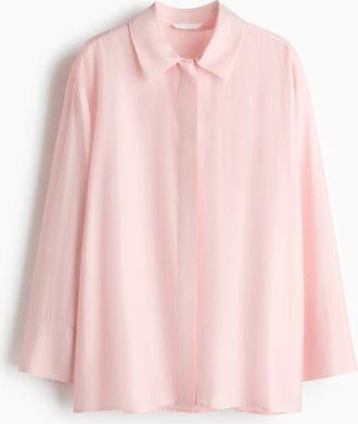 H&M Oversized Shirt in Light Pink at Nordstrom, Size Xx-Small
