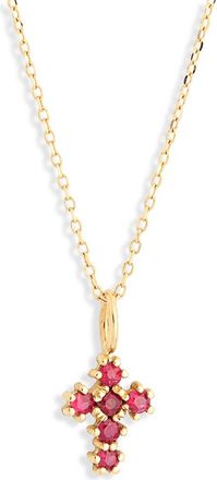Bony Levy El Mar Ruby Cross Pendant Necklace in 18K Ruby at Nordstrom Rack