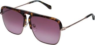 Zadig&Voltaire Vierkante Semi-Rimless Zonnebril - unisex - Zonnebrillen - Bruin - ONE Size - Accessoires