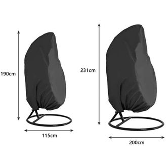 OEM Funda Colgante Para Silla De Patio, Silla Tipo Huevo De Exterior, Duradera, Impermeable, A Prueba De Polvo, Negra, Tama&ntilde;o S 115x190cm -crezuo