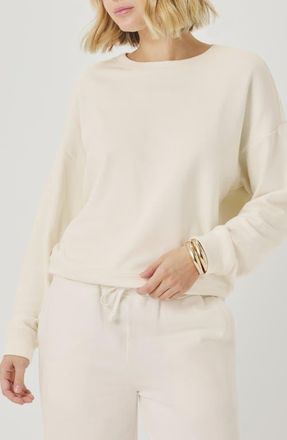 Splendid Greta Terry Sweatshirt in Shell White at Nordstrom, Size X-Small