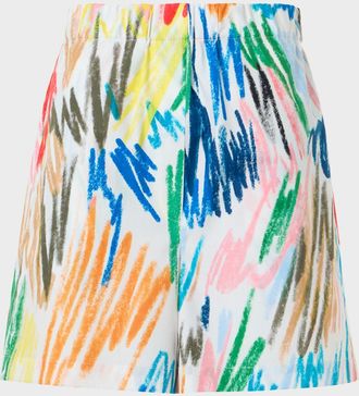 Akris Frey Scribble-Print Cotton Shorts