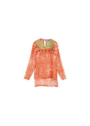 Preen Red ditzy floral georgette Darla blouse Size L